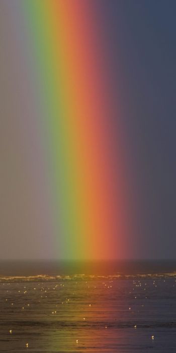 rainbow, sea, water, sky Wallpaper 720x1440