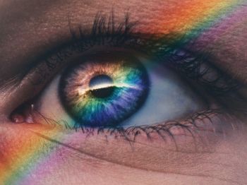 eye, rainbow, blue Wallpaper 1024x768