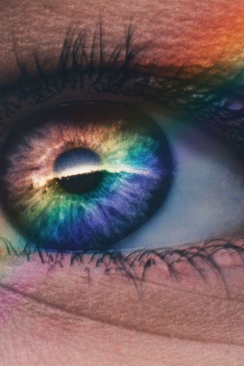 eye, rainbow, blue Wallpaper 640x960