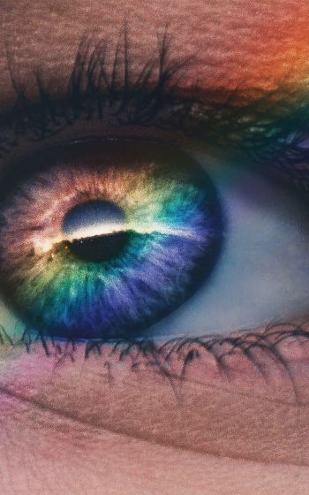 eye, rainbow, blue Wallpaper 800x1280