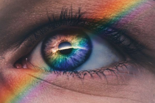 eye, rainbow, blue Wallpaper 2619x1749