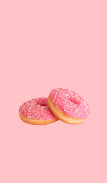 Обои 600x1024 пончик, глазурь, розовый