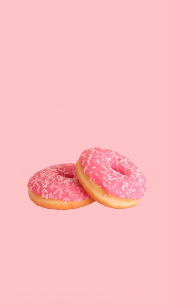 Обои 1080x1920 пончик, глазурь, розовый