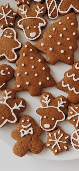 cookie, glaze, gingerbread Wallpaper 1080x2340