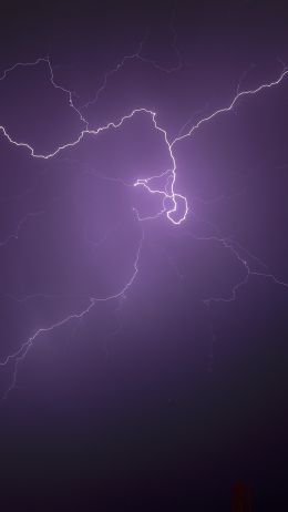 lightning, night, thunder Wallpaper 750x1334