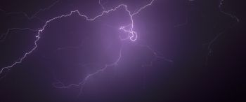 lightning, night, thunder Wallpaper 3440x1440