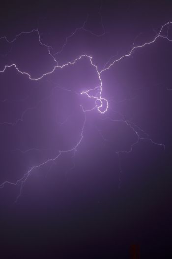 lightning, night, thunder Wallpaper 640x960