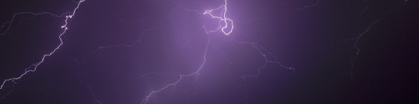 lightning, night, thunder Wallpaper 1590x400