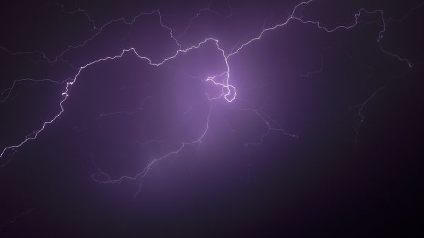 lightning, night, thunder Wallpaper 1366x768
