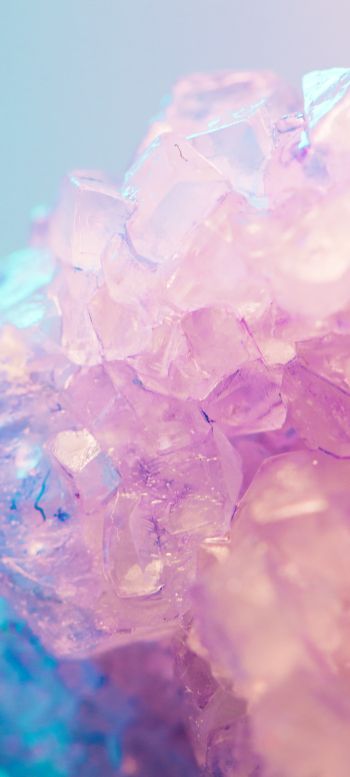 pink, ice, crystal Wallpaper 1440x3200