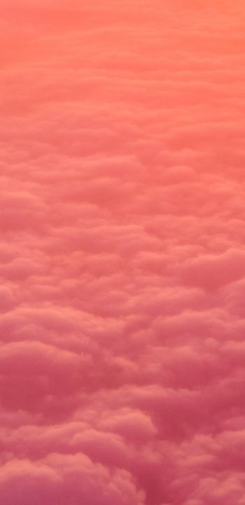 Обои 1080x2220 облака, розовый, мягкий
