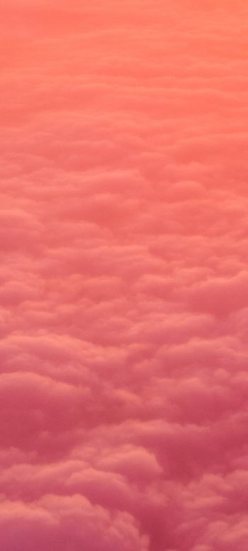 Обои 1080x2400 облака, розовый, мягкий