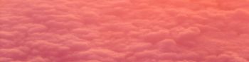clouds, pink, soft Wallpaper 1590x400