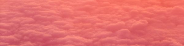 Обои 1590x400 облака, розовый, мягкий