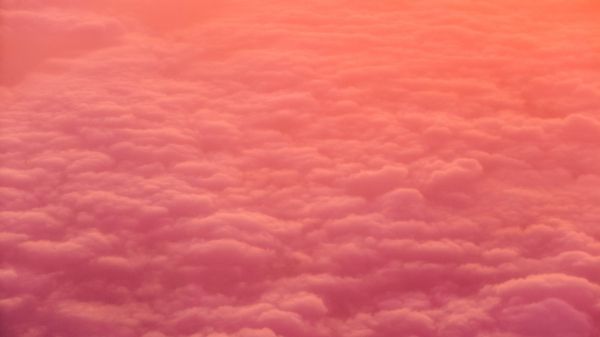 Обои 1600x900 облака, розовый, мягкий
