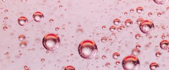 Обои 3440x1440 пузыри, жидкость, розовый