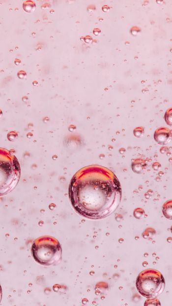 bubbles, liquid, pink Wallpaper 640x1136