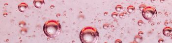 bubbles, liquid, pink Wallpaper 1590x400
