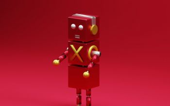 3D modeling, robot, red Wallpaper 2560x1600