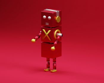 3D modeling, robot, red Wallpaper 1280x1024