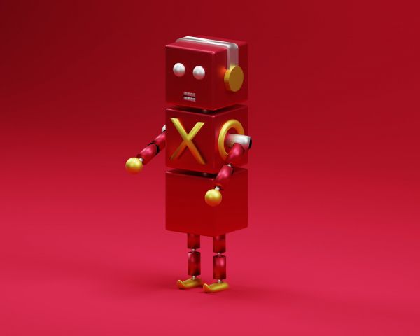 Обои 1280x1024 3D моделирование, робот, красный