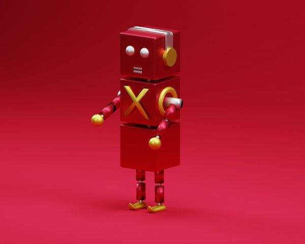 3D modeling, robot, red Wallpaper 1280x1024