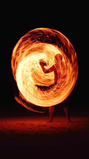 fire, flame, night Wallpaper 640x1136