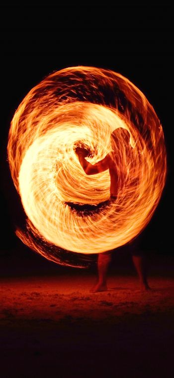 fire, flame, night Wallpaper 828x1792