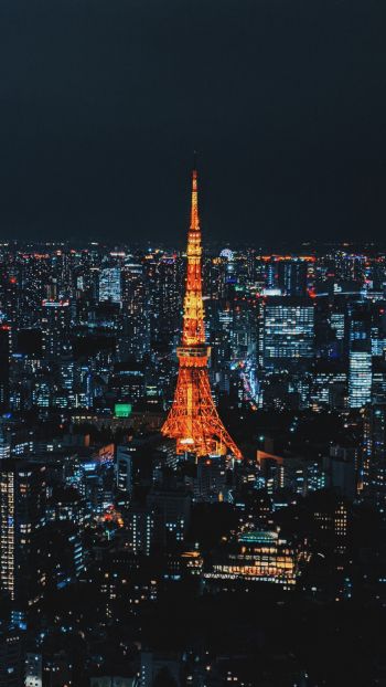 Обои 1080x1920 Токио, Япония, ночной город