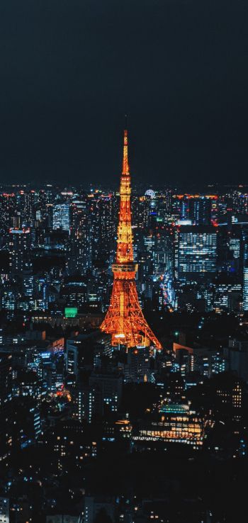 Обои 1440x3040 Токио, Япония, ночной город