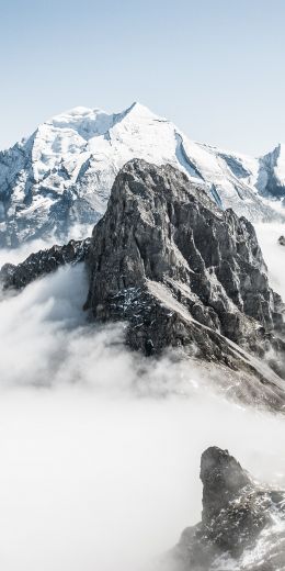 mountains, clouds, white Wallpaper 720x1440