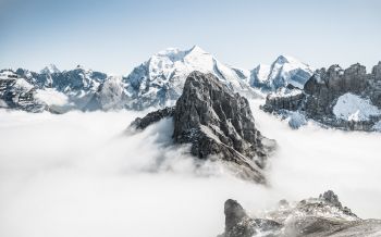 mountains, clouds, white Wallpaper 2560x1600