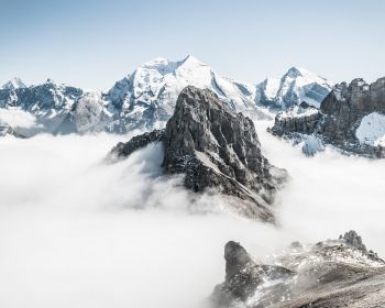 mountains, clouds, white Wallpaper 1280x1024