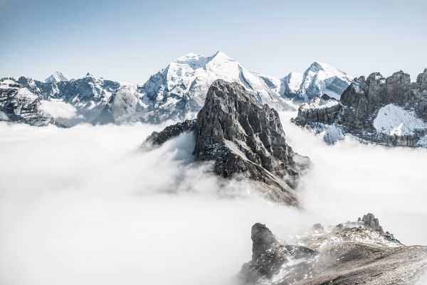 mountains, clouds, white Wallpaper 3872x2592