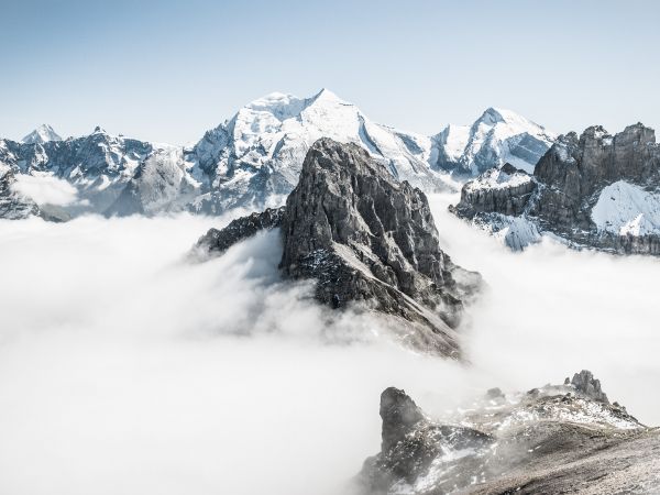 mountains, clouds, white Wallpaper 1024x768