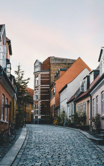 street, home, Odense, Denmark Wallpaper 1752x2800
