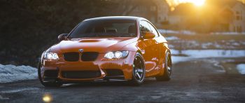 BMW, sports car, sunset Wallpaper 2560x1080