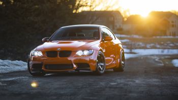 BMW, sports car, sunset Wallpaper 1366x768