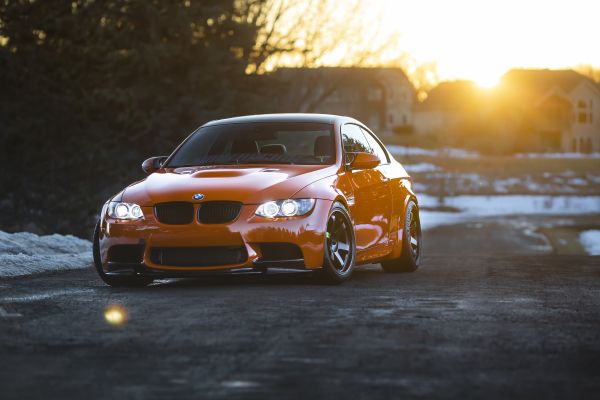 BMW, sports car, sunset Wallpaper 5760x3840