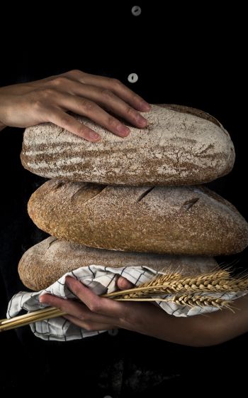 bread, baked goods, rye Wallpaper 800x1280