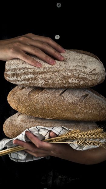 bread, baked goods, rye Wallpaper 640x1136