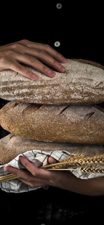 bread, baked goods, rye Wallpaper 1242x2688