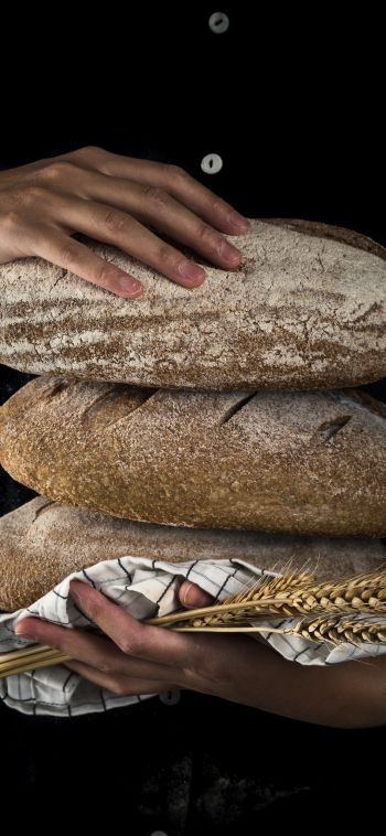 bread, baked goods, rye Wallpaper 1080x2340