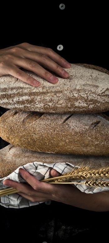 bread, baked goods, rye Wallpaper 1080x2400