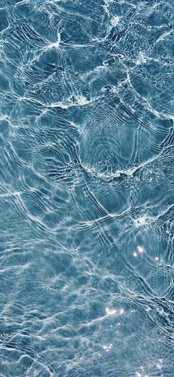 water, ripple, blue Wallpaper 1284x2778