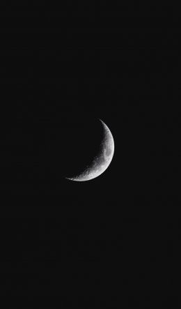 night, crescent, black Wallpaper 600x1024