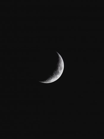 night, crescent, black Wallpaper 2048x2732