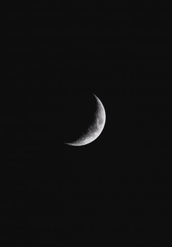 night, crescent, black Wallpaper 1668x2388