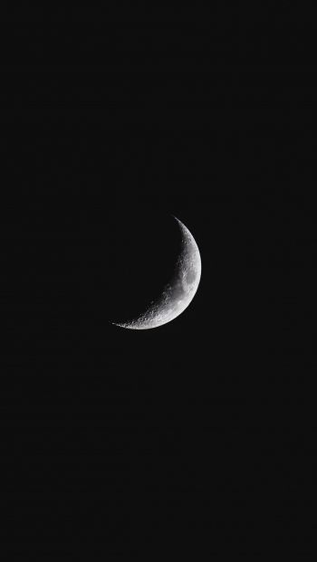night, crescent, black Wallpaper 640x1136