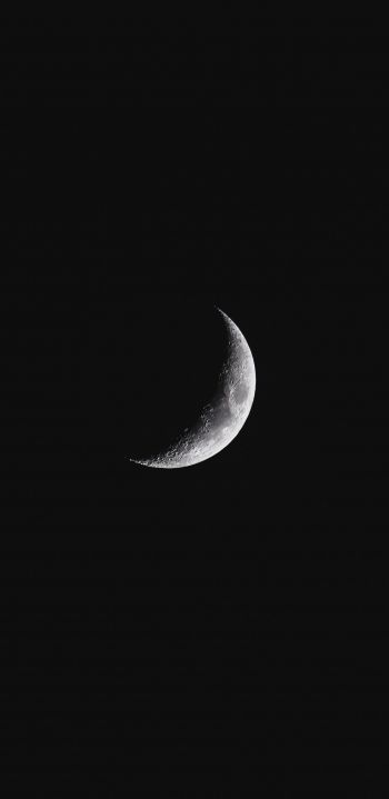 night, crescent, black Wallpaper 1080x2220